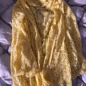 Yellow Lace Kimono 3X